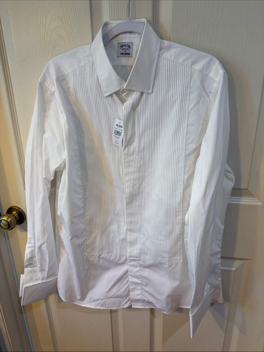 Todd Snyder White Hamilton Pleated Tuxedo Shirt Sz 16.5.  NWT